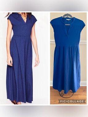 Boden Chloe Jersey Midi Dress in Starboard Blue